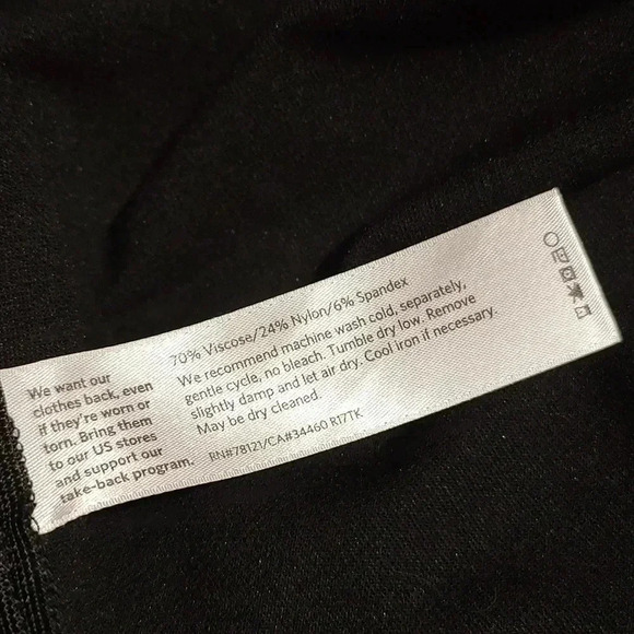 Eileen Fisher Women Black Short Sleeve Side Zippers Knit Dress EUC - Picture 5 of 5